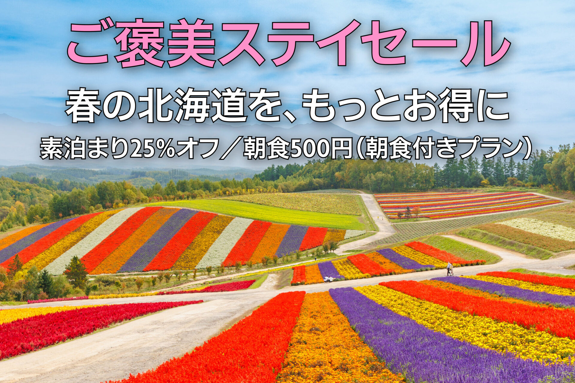 北海道の春、ご褒美ステイセール表示