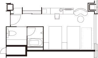 エグゼクティブツインルーム 間取り図一例