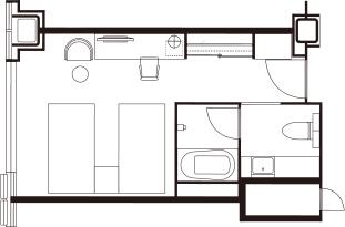 プレミアツインルーム 間取り図一例